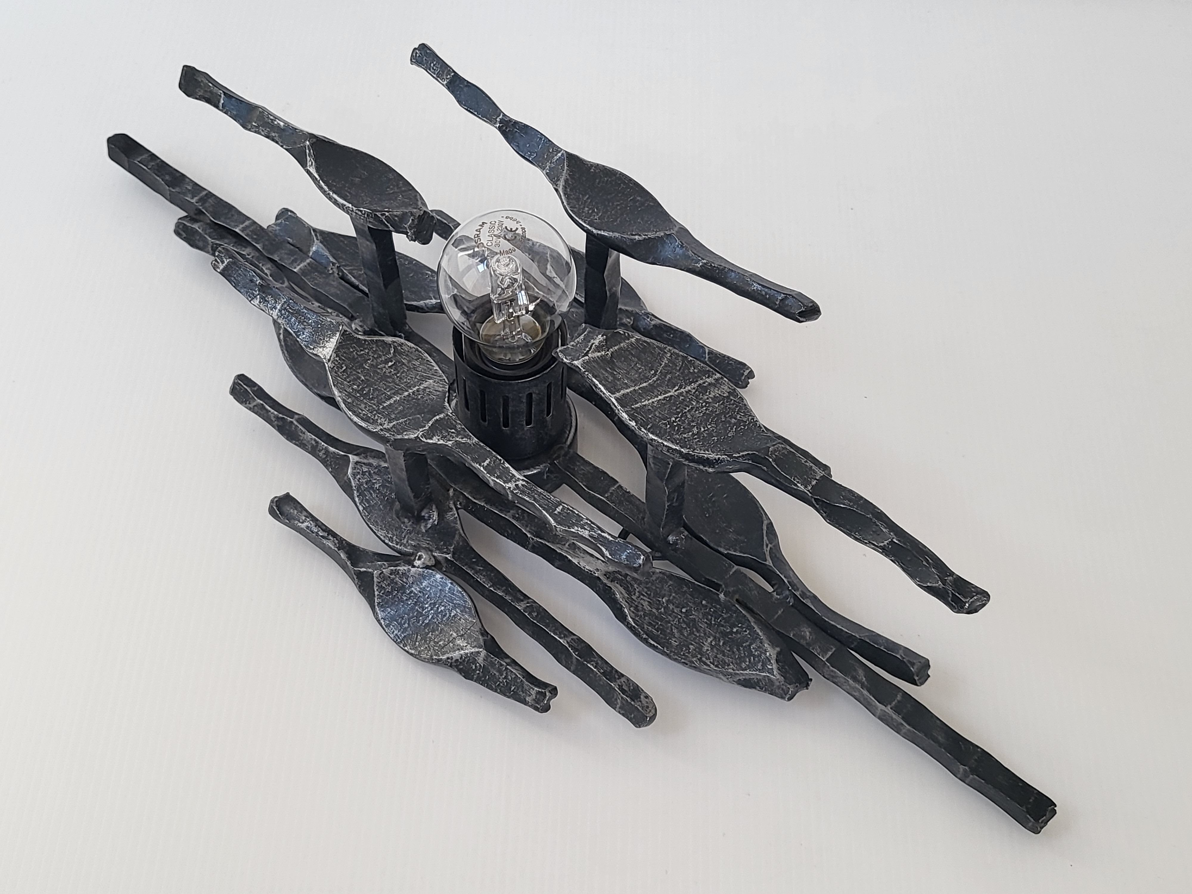 Brutalist wall lamp 1970 vintage