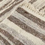 8x10 Striped Pattern Brown & Beige Vintage Kilim Rug, 232x291Cm