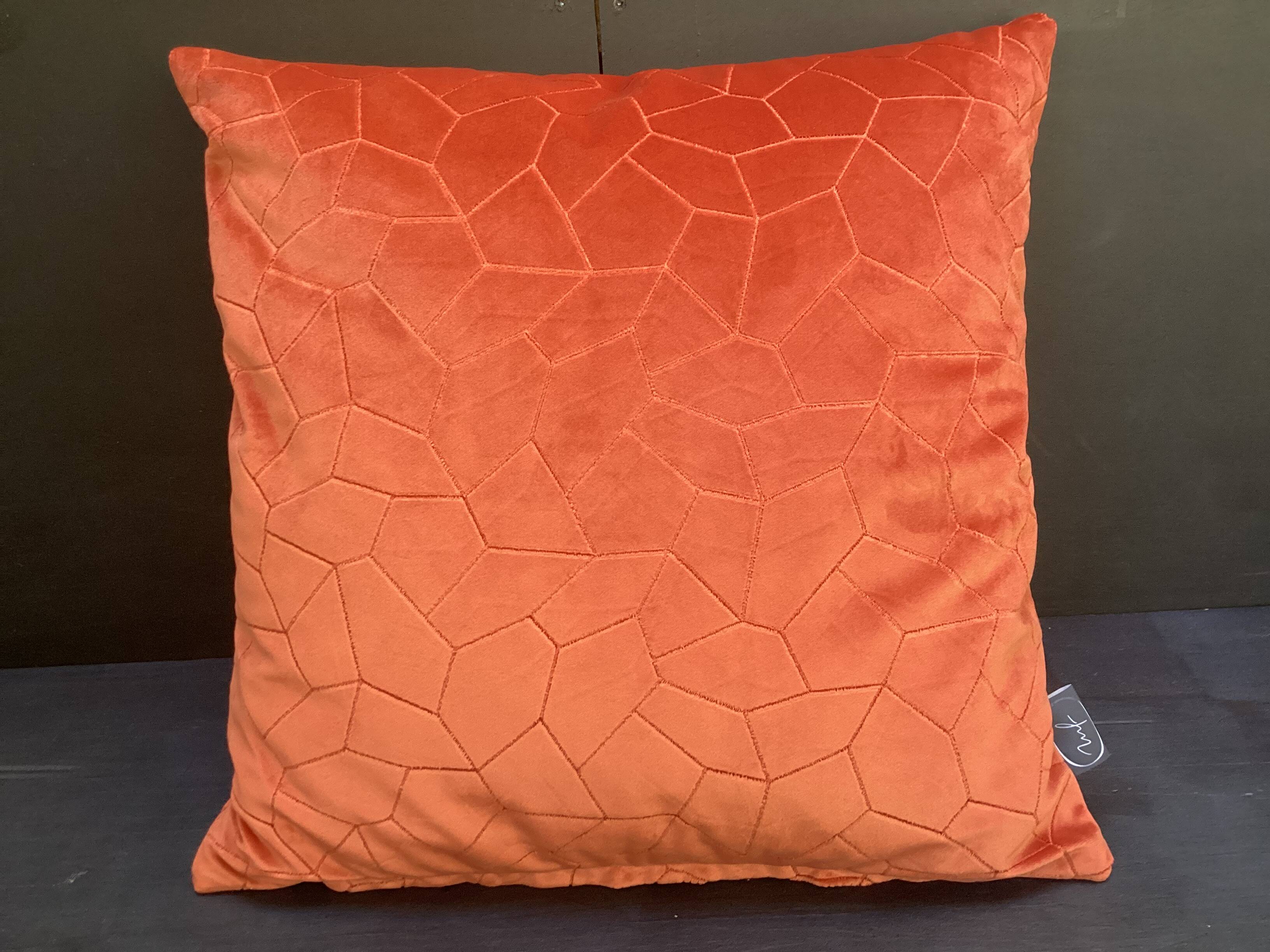 Duo of rust velvet cushions 50x50/40x58 cm
