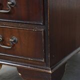 English style chesterfield desk with patina and a green leather top