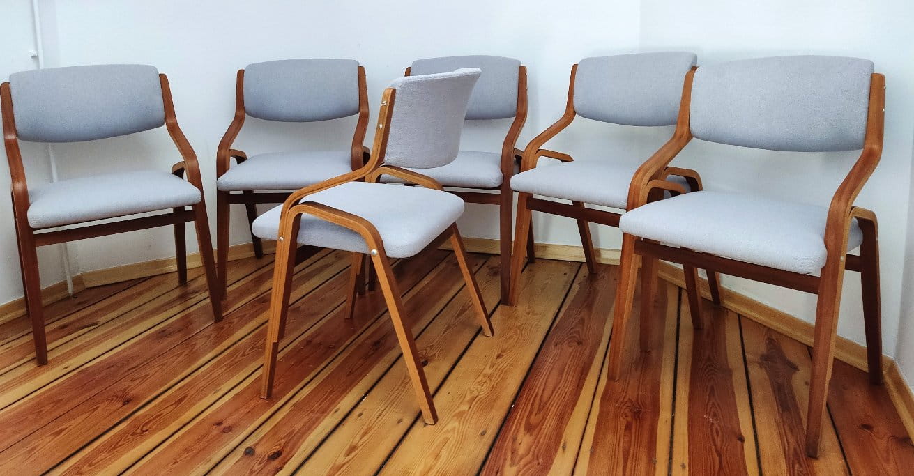 Set of Six Chairs by L. Volák for Dřevopodnik Holešov, Czechoslovakia, 1960s