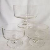 Ensemble de 3 tasses à dessert vintage en verre