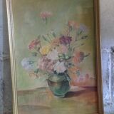 Tableau ancien au bouquet