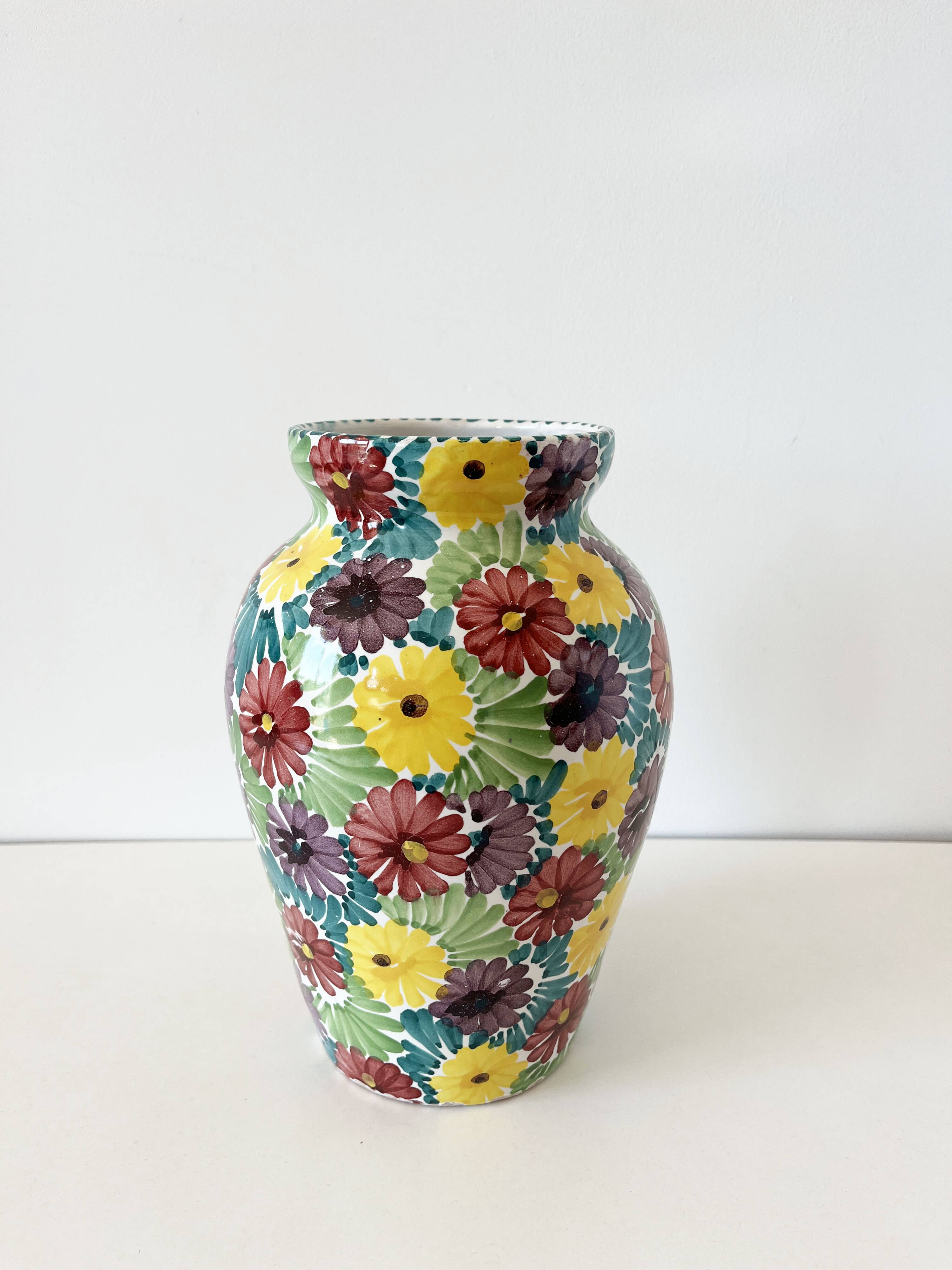 Ceramic flower vase Italy 1960