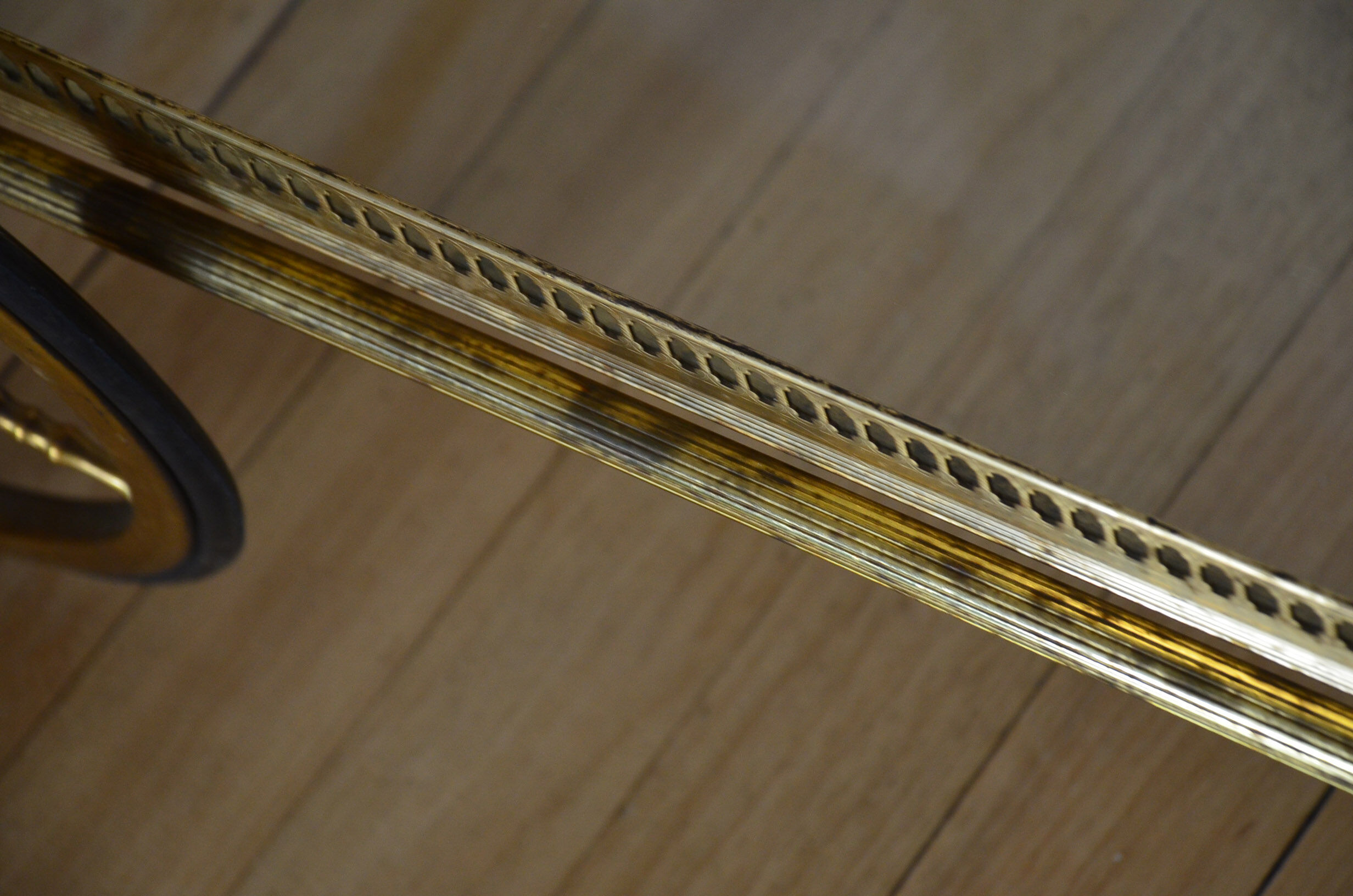 Brass trolley with wheels 60's bottle holder