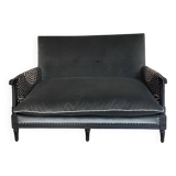 Small gray velvet style bench