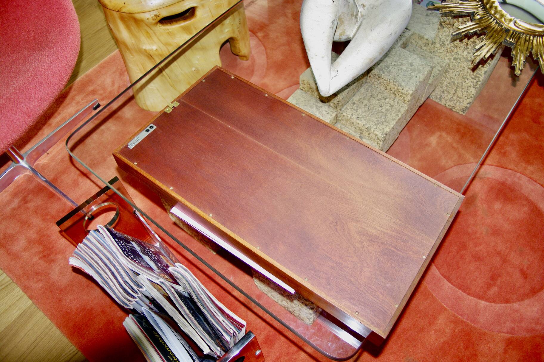 Large teak mirror by od mobler as 1950