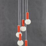 1970s Cascade Chandelier with Plastic Shades by Pokrok Zilina, Czechoslovakia