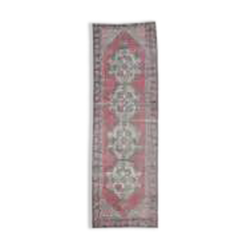 Vintage Turkish Hand-Knotted Oriental Runner 92x289