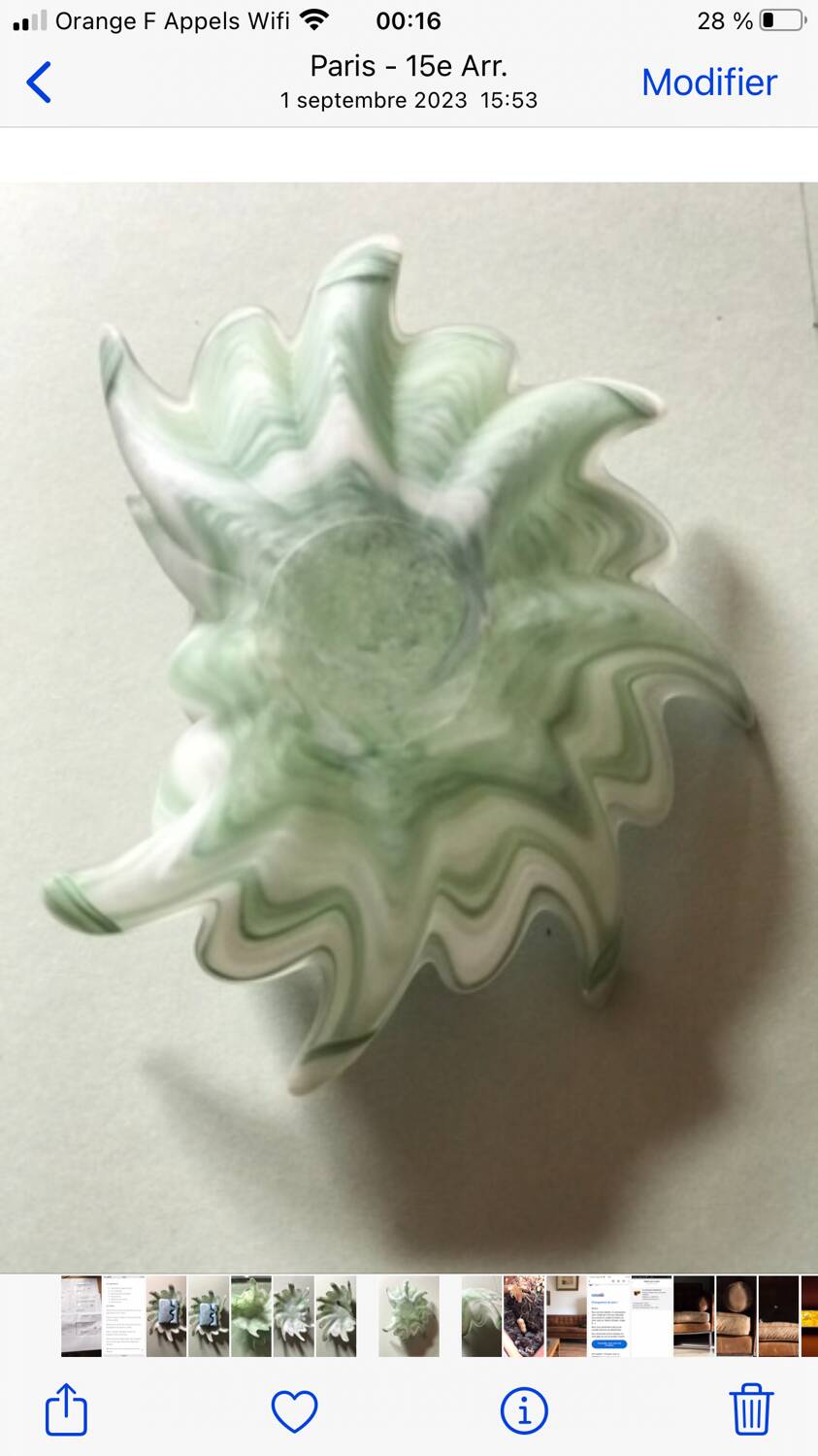 Opaline glass cup or ring sizer