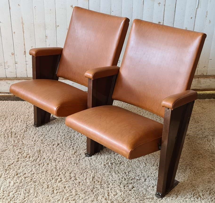 Pair of vintage cinema armchairs