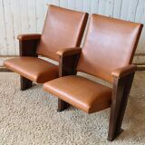 Pair of vintage cinema armchairs