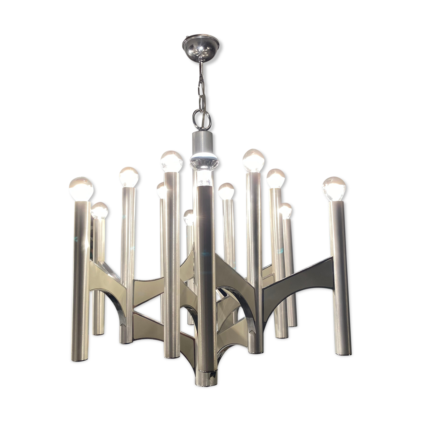 Chandelier "Concorde" 12 fires by Gaetano Sciolari, 1960.