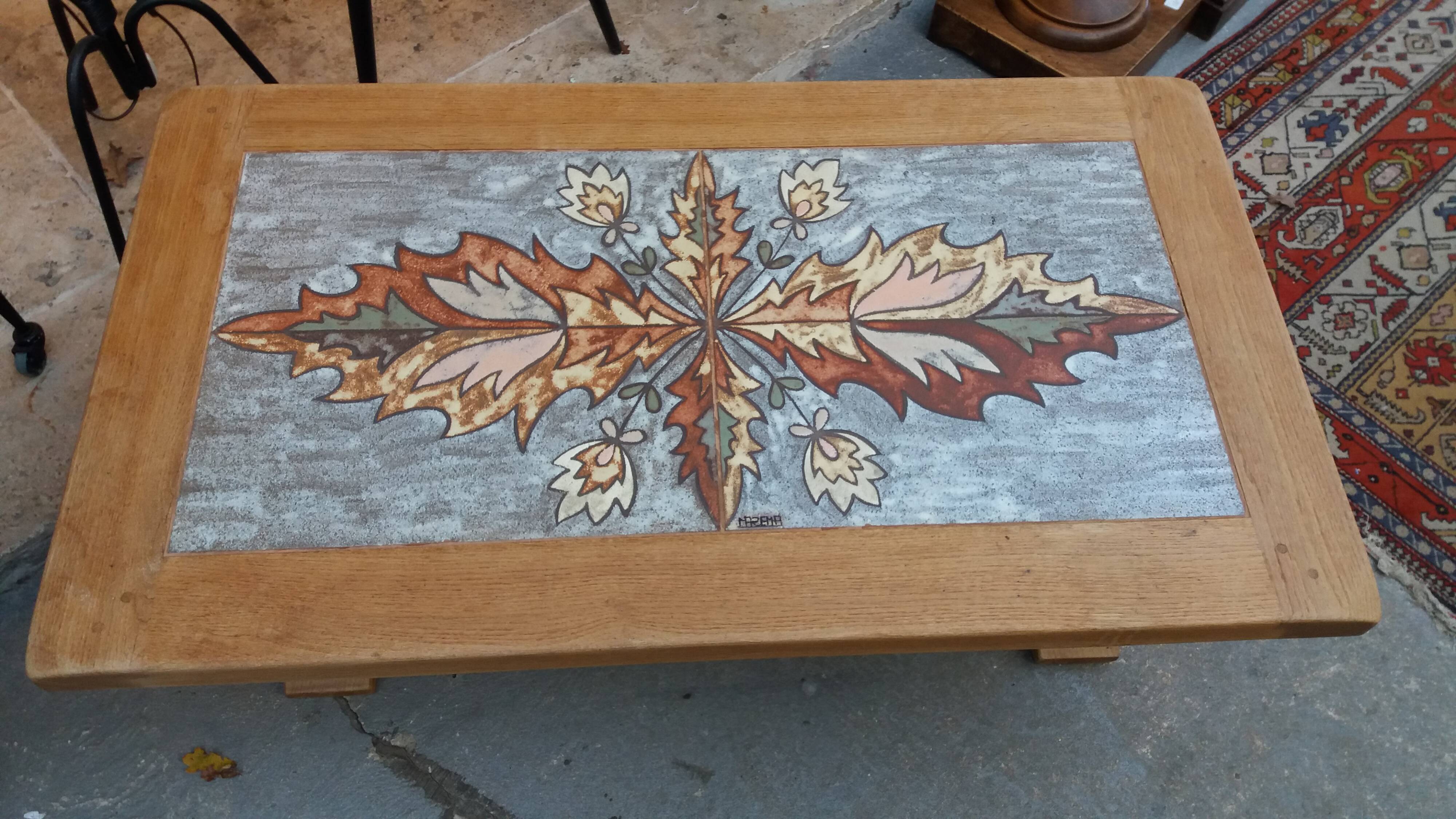 Wood and ceramic coffee table