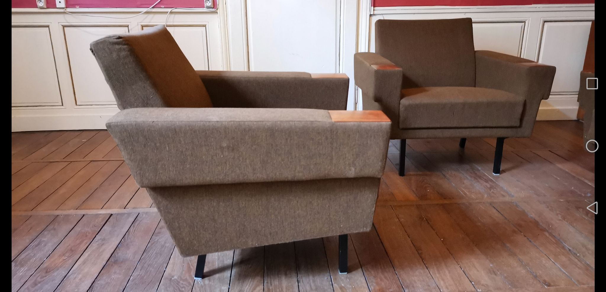 Danish Club armchairs 60s 70 khaki