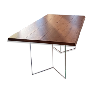 Table en chêne et verre