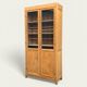 Parisian glass cabinet in solid raw oak, 1950