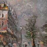 HST “Busy street in winter” by K. NEIL (20th century)