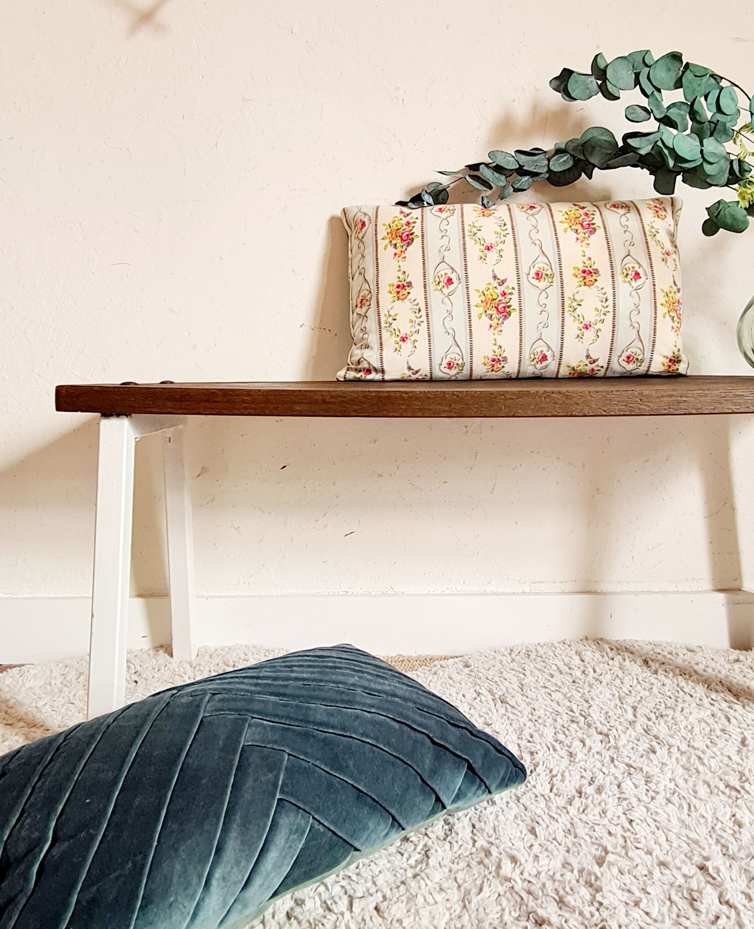 Old wooden and metal bench