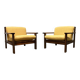 Vintage brutalist lounge chair set, 1960s