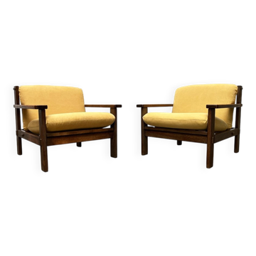 Vintage brutalist lounge chair set, 1960s