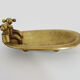 Soap holder or empty pocket vintage brass bathtub shaped. Year 60