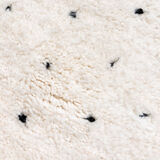 Moroccan Berber carpet beni ouarain ecru black polka dots 247x175cm