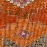 Orange & Pink Oushak Runner Rug, 103x325Cm