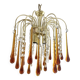 Lustre cascade à pampilles et gouttes d'eau verre de murano