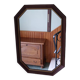 Solid wood mirror with gilded metal edging 47.50x 67 cm