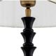 Pair of black piano lacquered table lamps with black granite base.