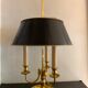 Hot water bottle lamp, 3 lights in bronze Lucien Gau, XXth