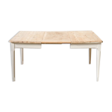 Table de ferme en bois – pied crème