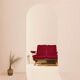 2-seater red velvet sofa end of 1970