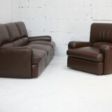 3-seater sofa and leather armchair, Steiner, France, circa 1970