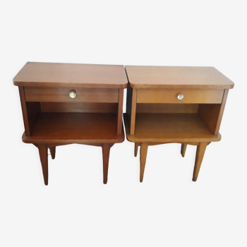Vintage wooden bedside tables