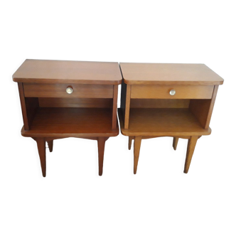 Vintage wooden bedside tables