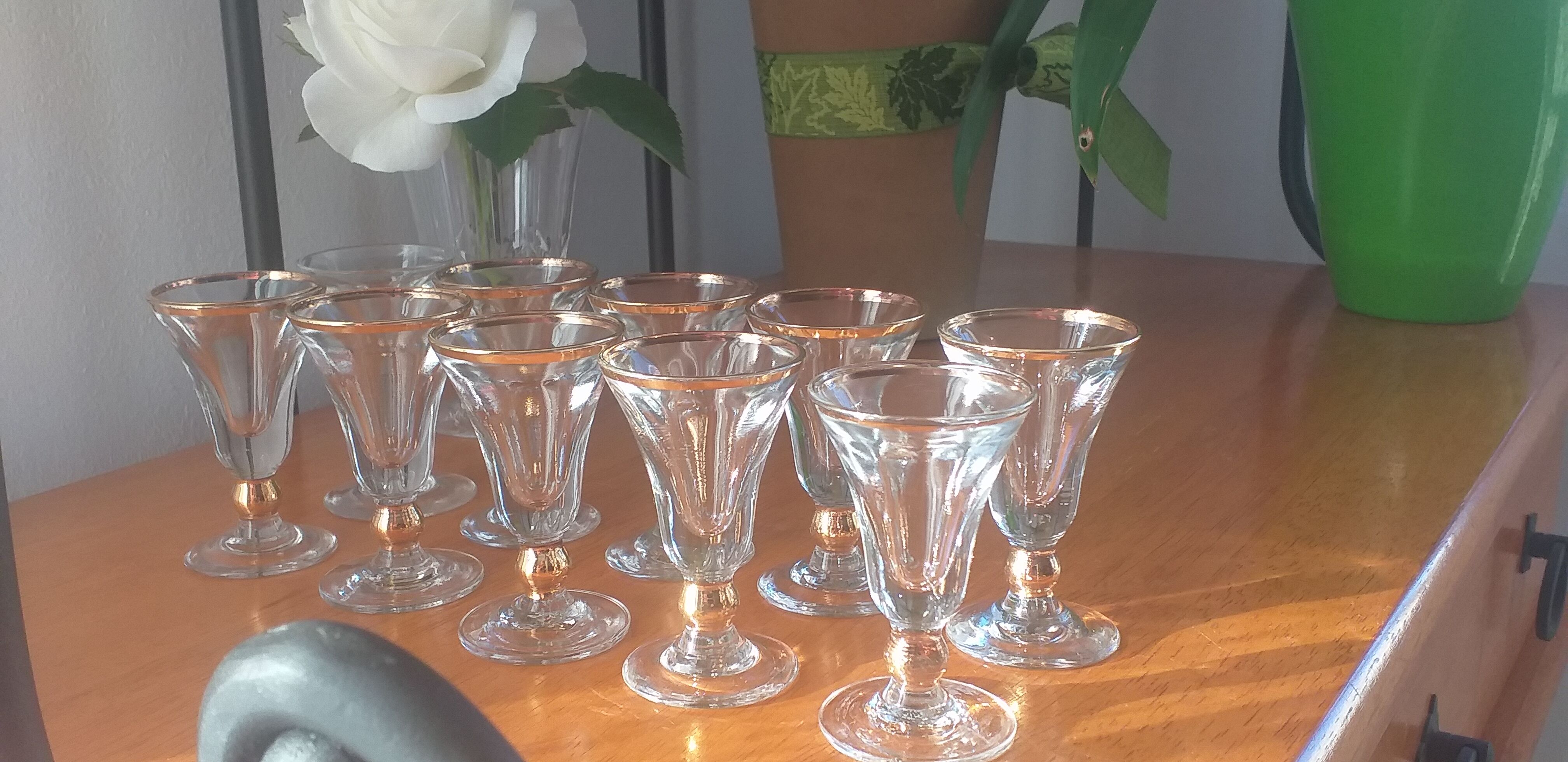 Thick glass liquor glasses