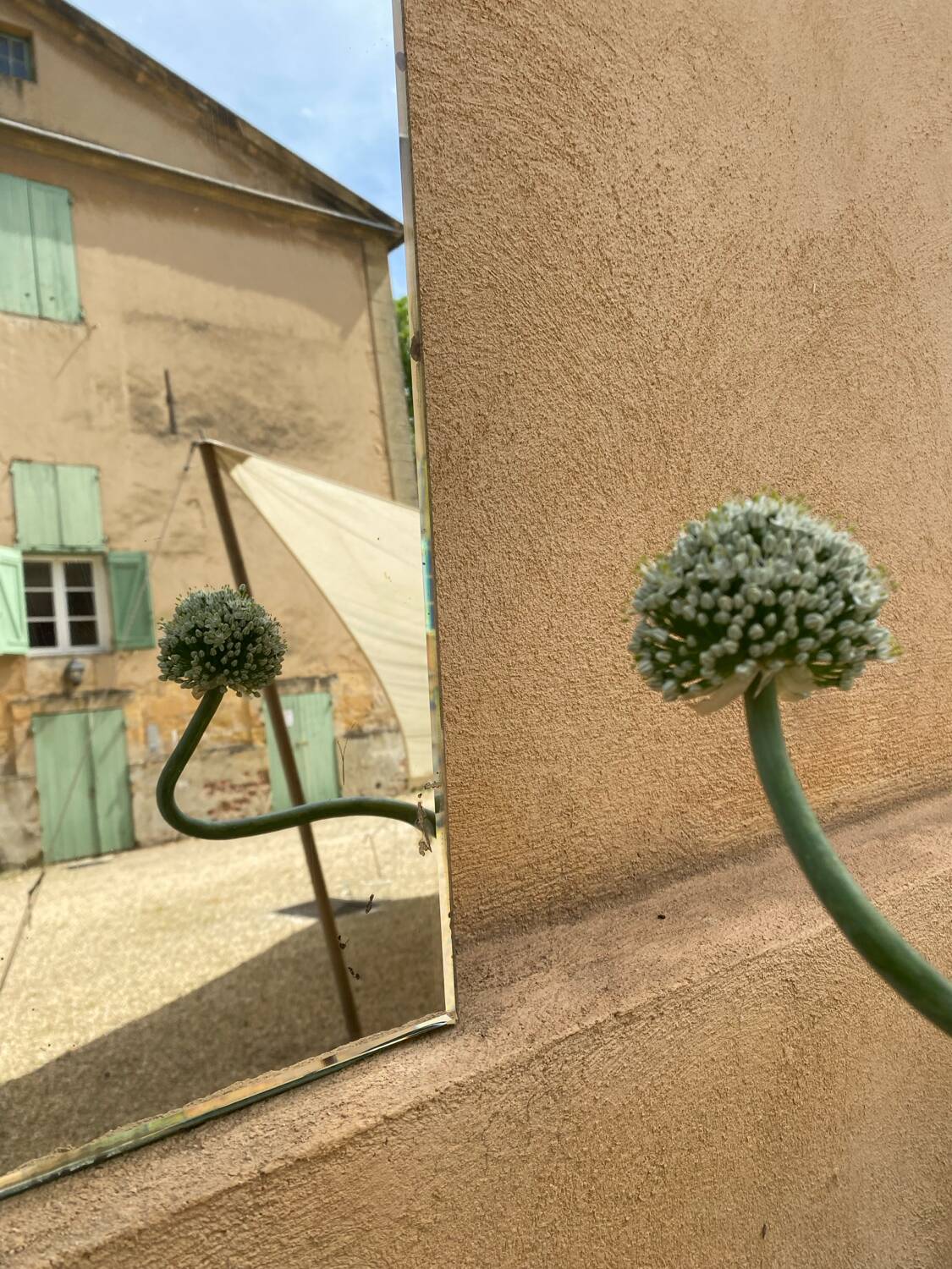 Vintage beveled mirror