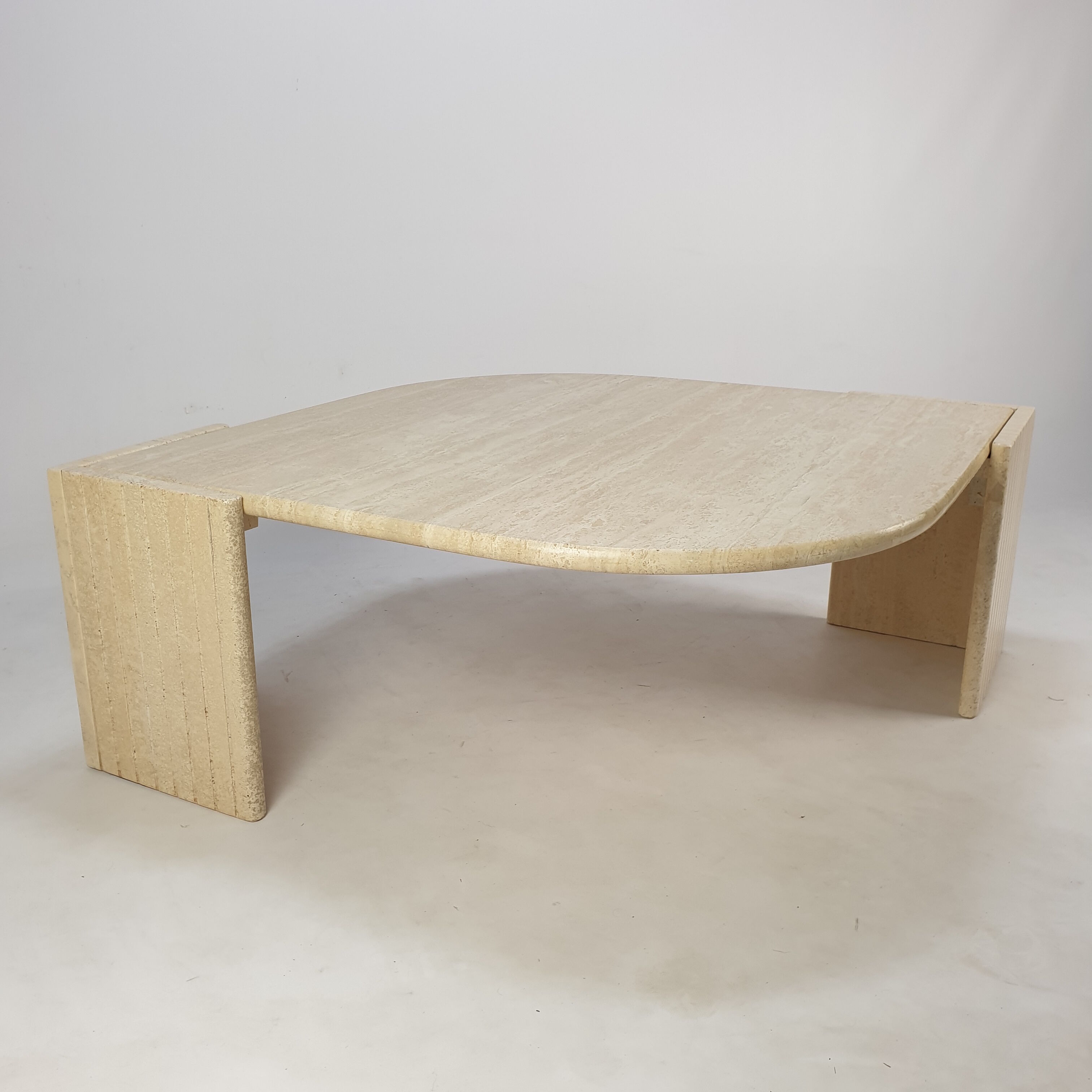 Mid-Century Italian Travertine Coffee Table, 1980's