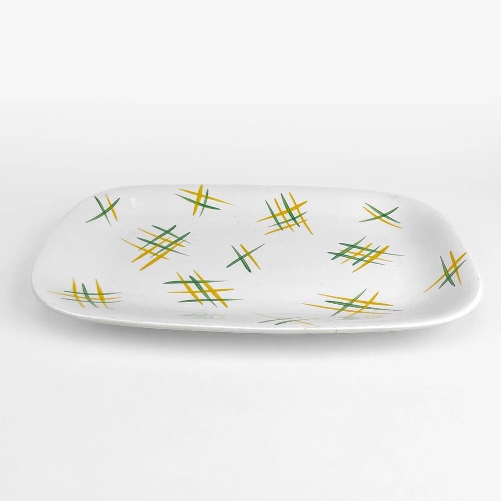 Lunéville Badonvillers graphic serving dish from the 50s