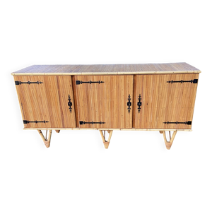 Enfilade en rotin attribué à Audoux et Minet