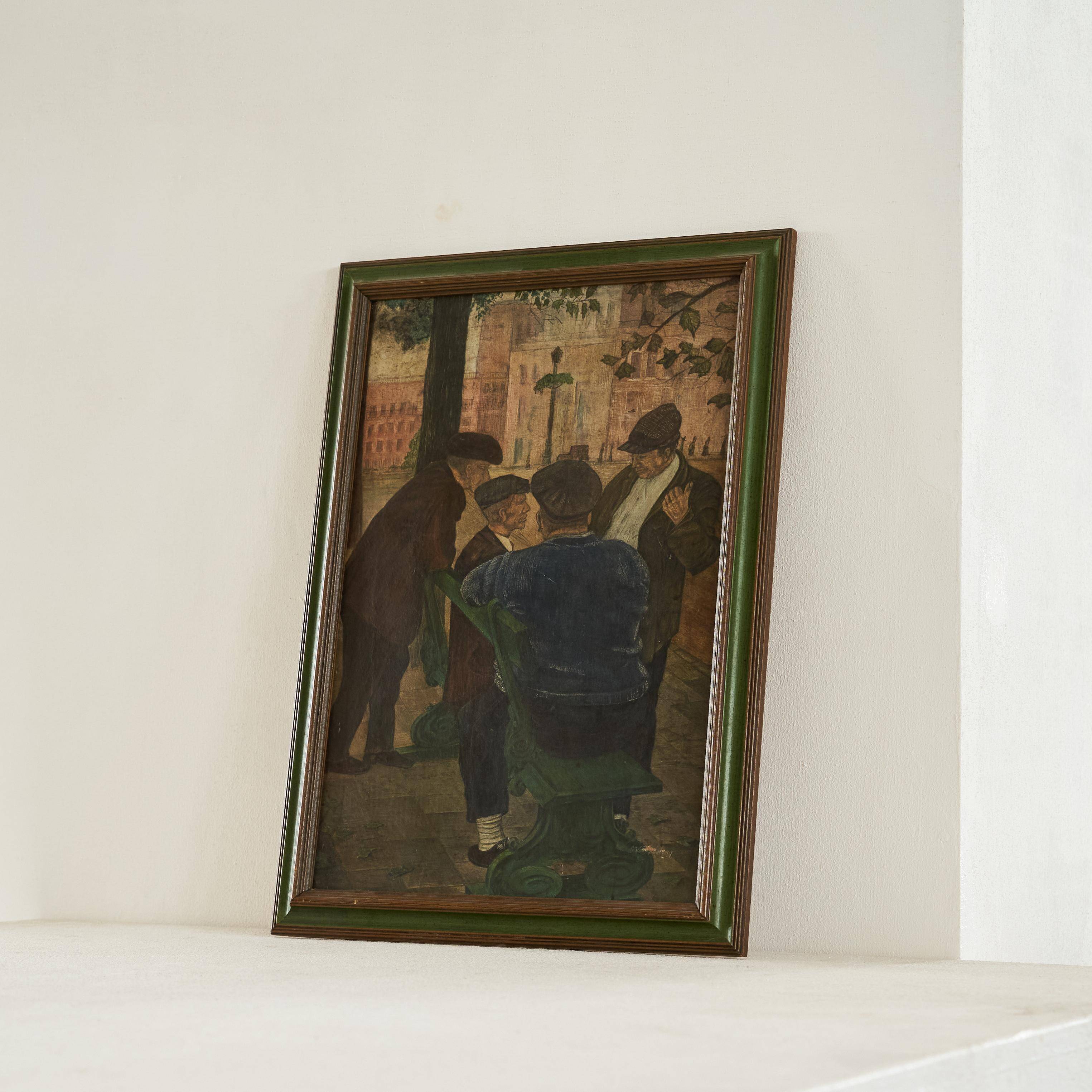 G. van Rampelberg "Weighty Distribution", oil on panel, 1920s