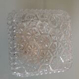 Structured /vintage square glass ceiling lamp 60s-70s