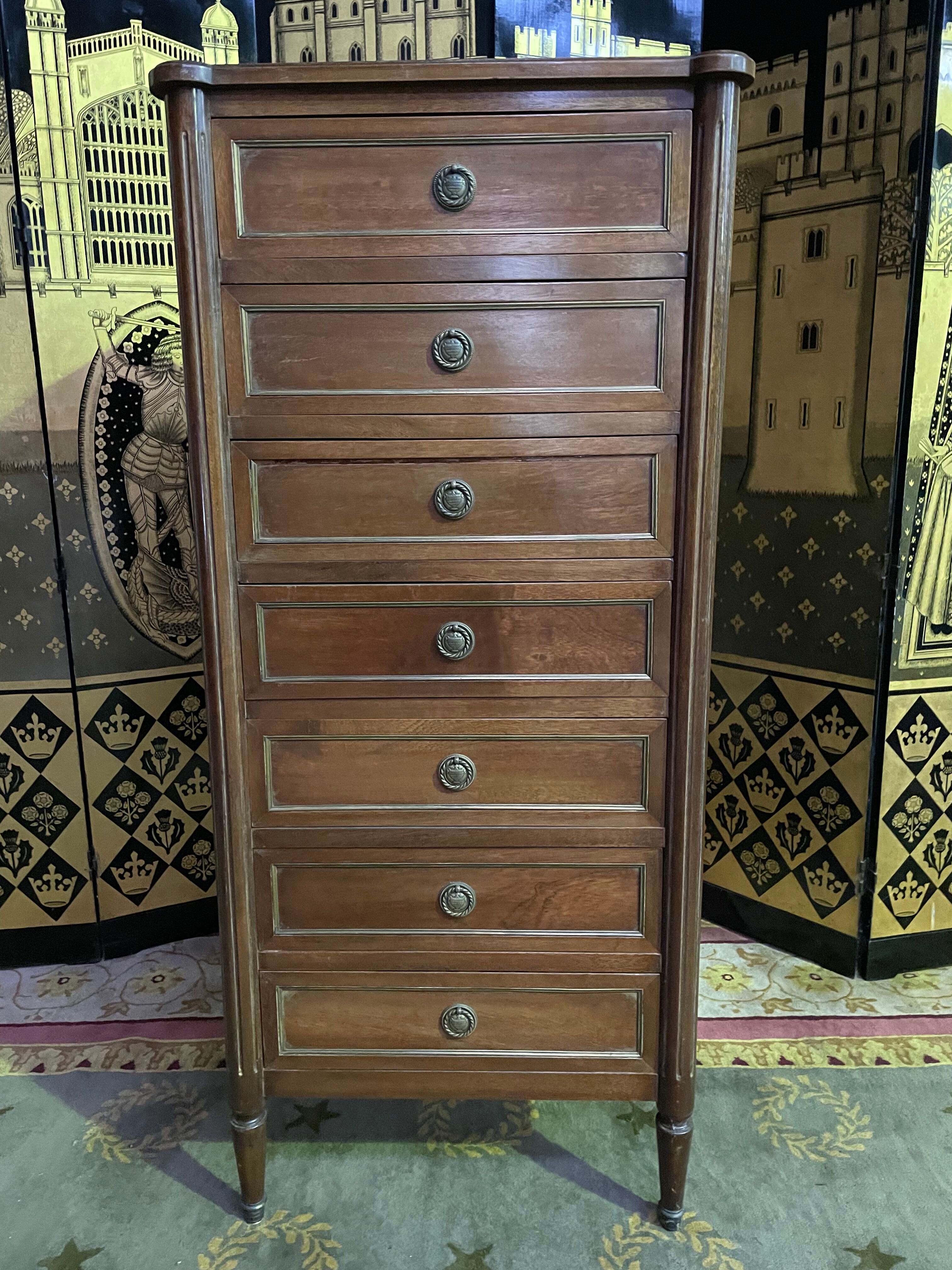 Semainier de style Louis XVI acajou