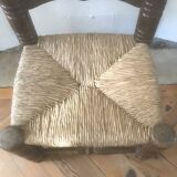 Straw wood chair Charles Dudouyt style 1940