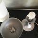 Grey metal mushroom lamp Mathias