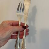 6 forks and 6 fish knives in silver-plated metal, Filet model 1950