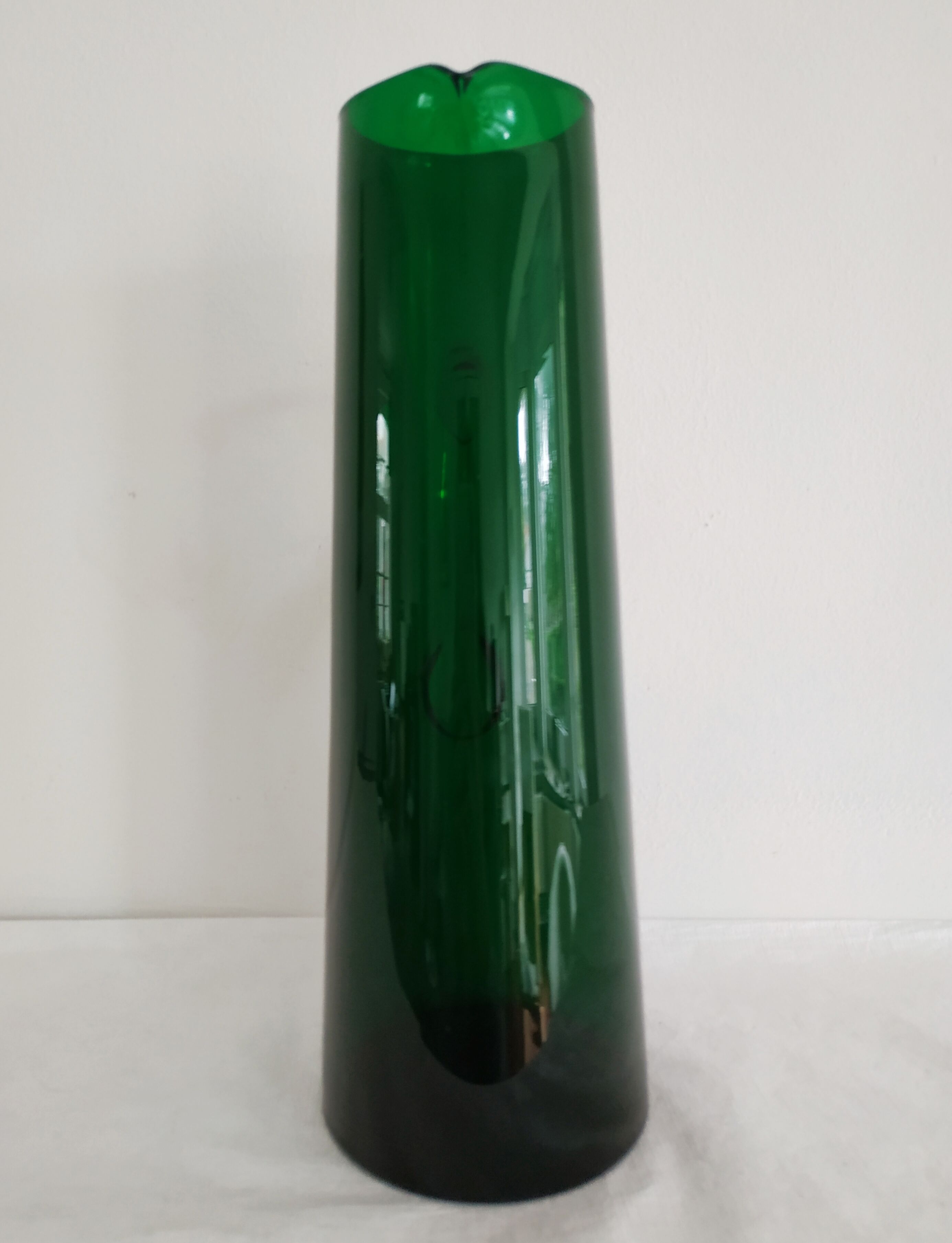 Green glass pitcher