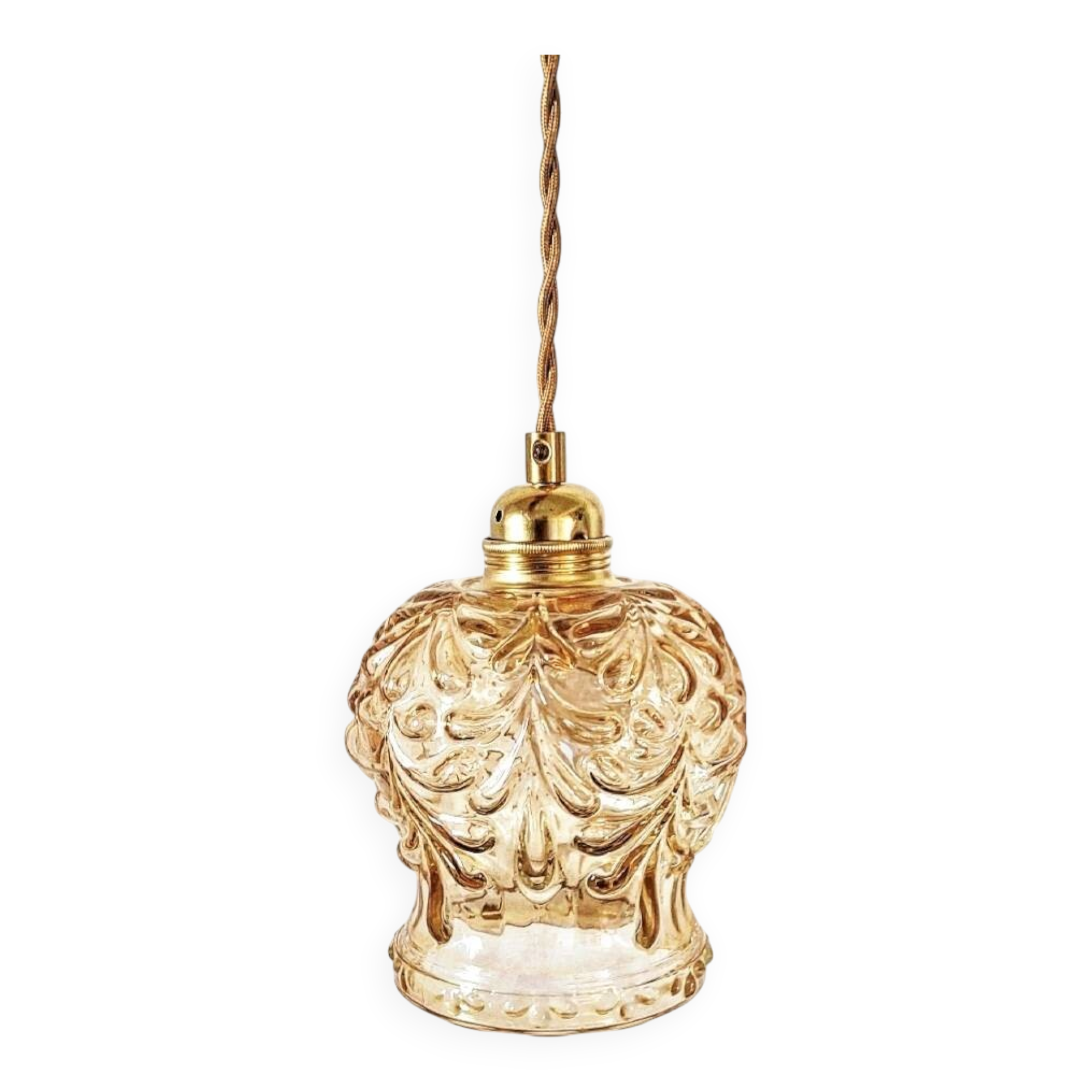 Vintage amber portable lamp